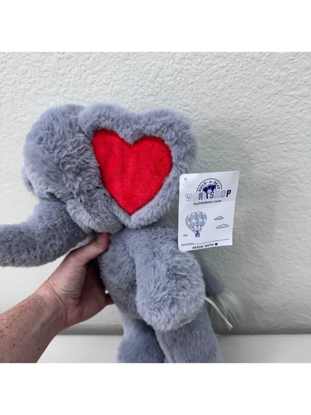 Build A Bear BAB Love You Tons Elephant Heart Ears Stuffed Animal Plush Toy NEW